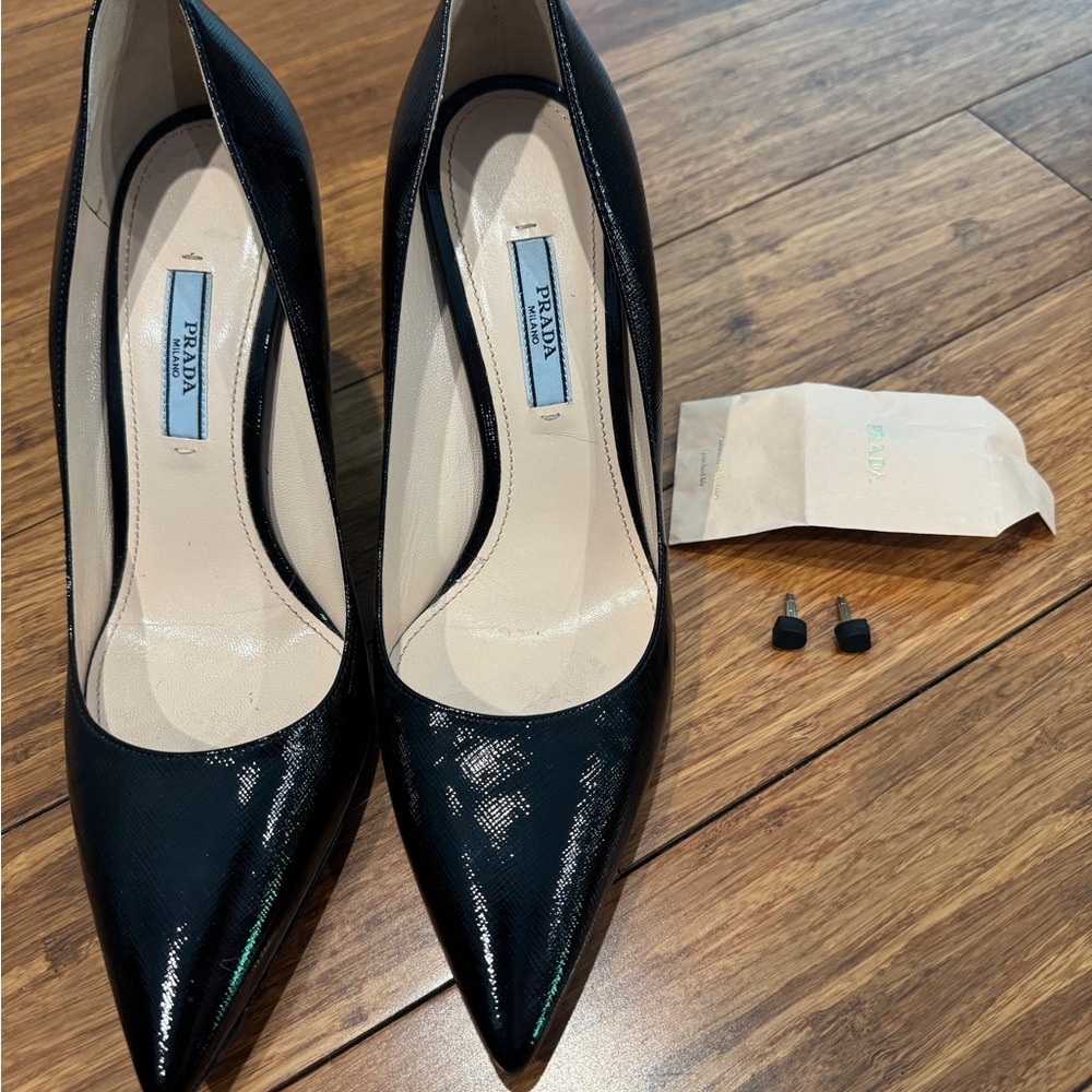 Prada Shimmering Black Women's Heels
